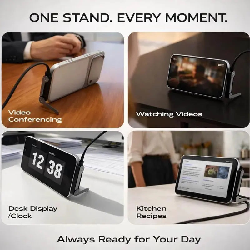 240W Fast Charging Cable with Invisible Foldable Phone Stand