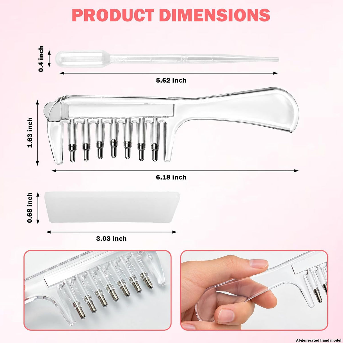Scalp Oil Applicator Comb, Hair Oil Applicator with 7 Roller Ball Tips