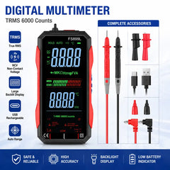 TRMS 6000-Count Smart Rechargeable Digital Multimeter & Voltage Tester