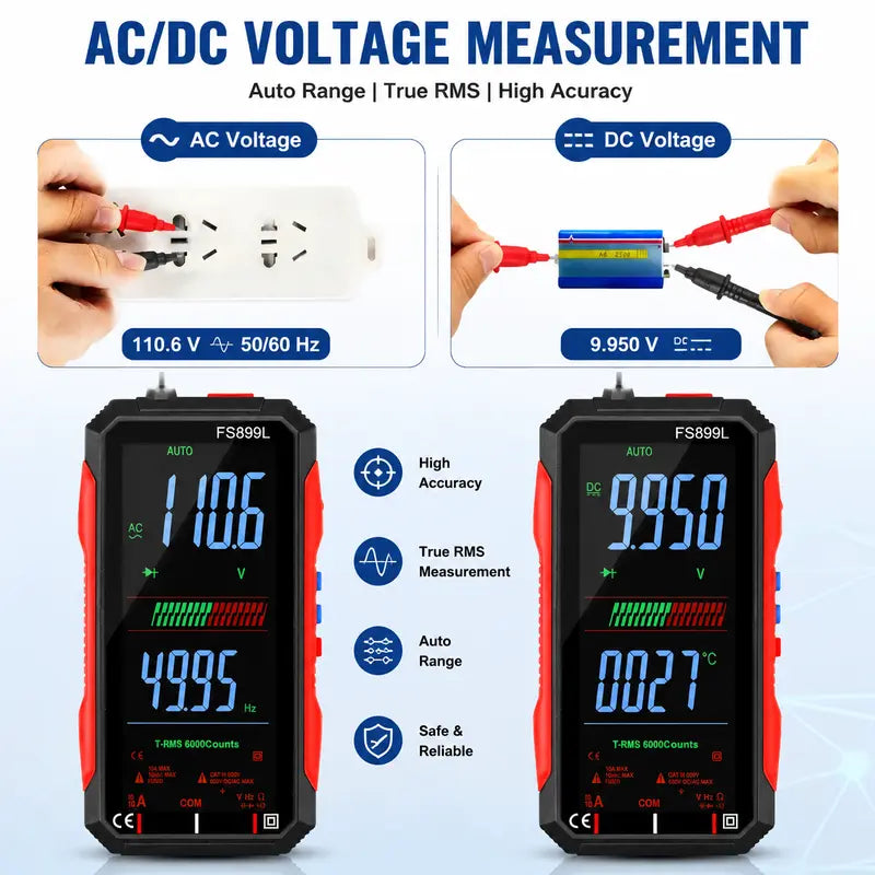TRMS 6000-Count Smart Rechargeable Digital Multimeter & Voltage Tester
