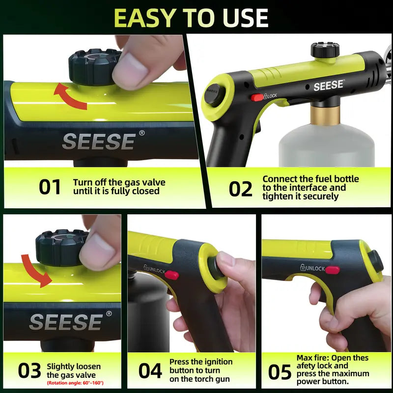 Ultra-Powerful Propane Torch Gun for Professional BBQ Searing & Outdoor Cooking