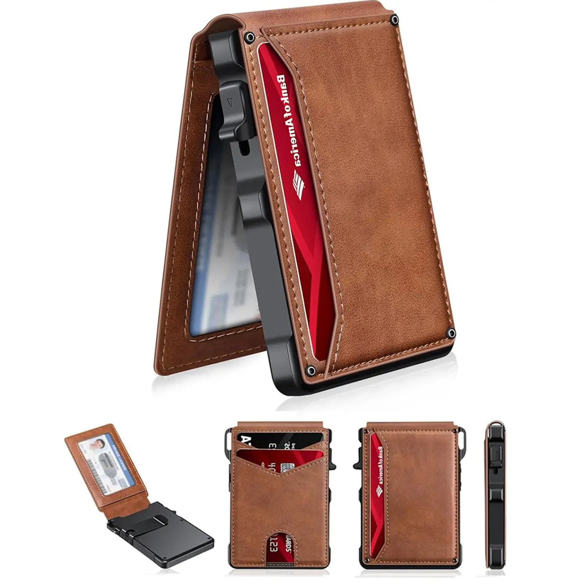 Instant Pop-Up RFID Blocking Minimalist Leather Wallet