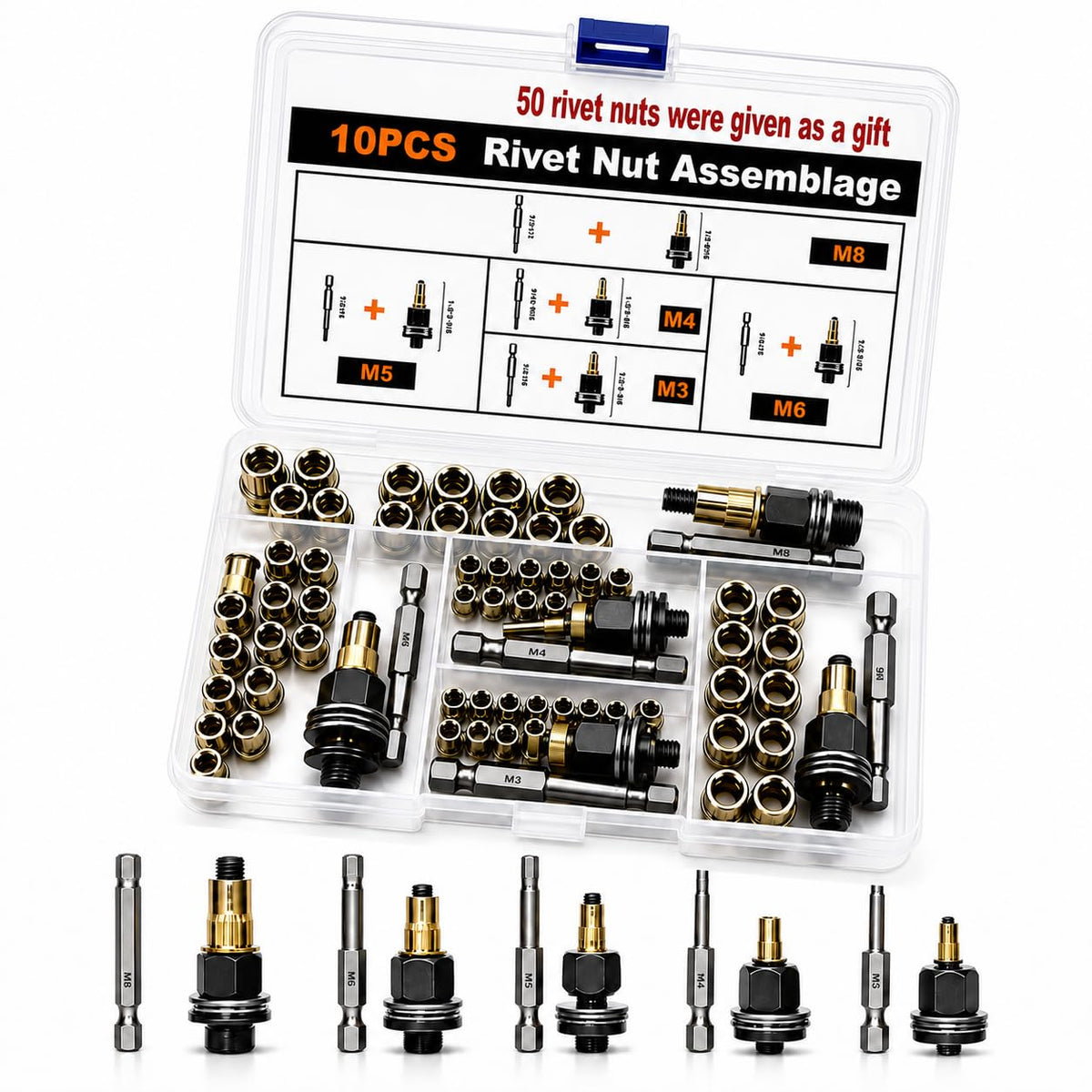 Effortless Drill Adapter Rivet Nut Tool Set