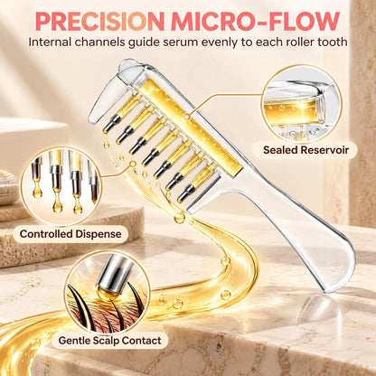 Scalp Oil Applicator Comb, Hair Oil Applicator with 7 Roller Ball Tips