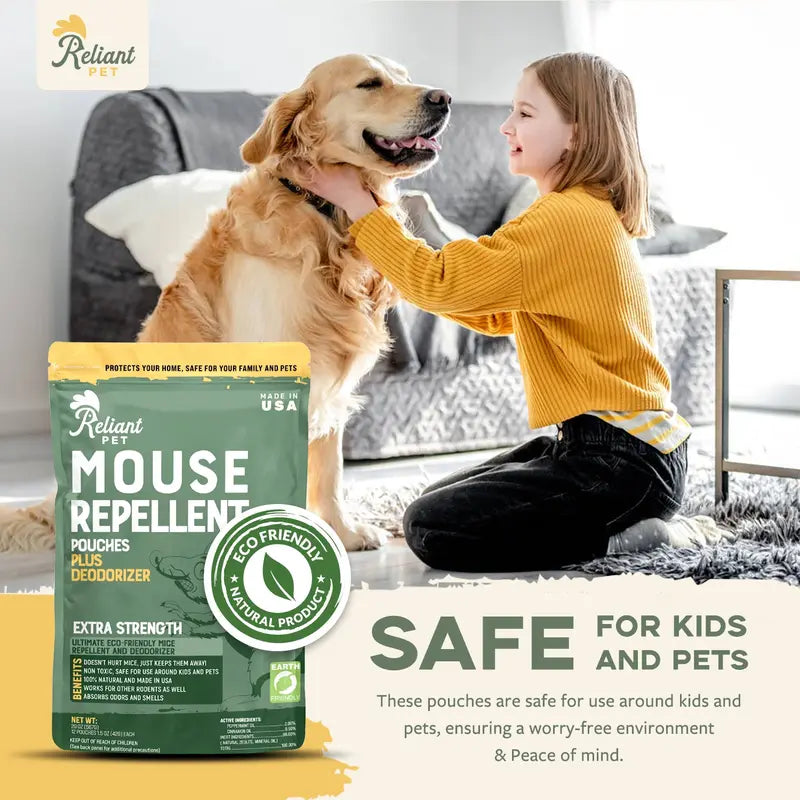Plant-Based Peppermint Mouse Repellent & Natural Deodorizer Pouches