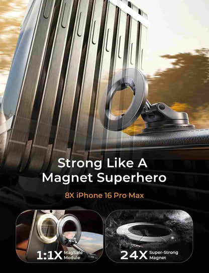 Ultra-Grip Vacuum Suction MagSafe Car Phone Mount