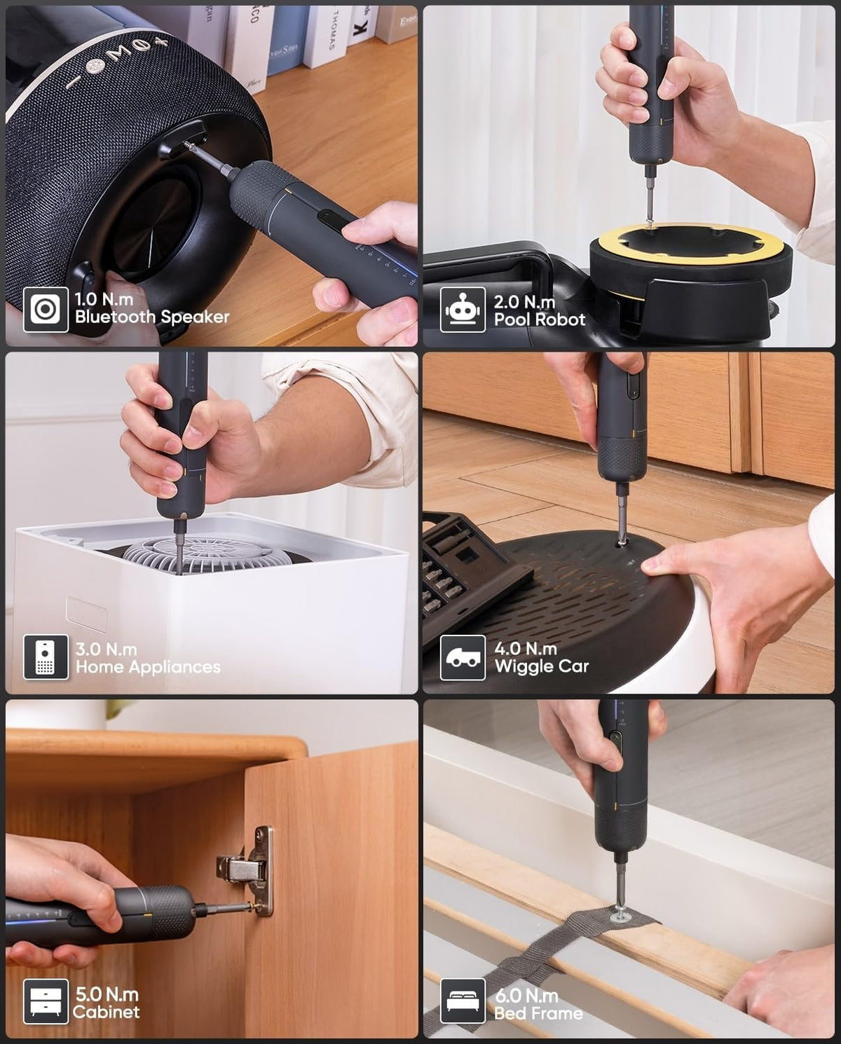 7-Gear Precision Cordless Electric Screwdriver Set with 90° Right Angle Adapter