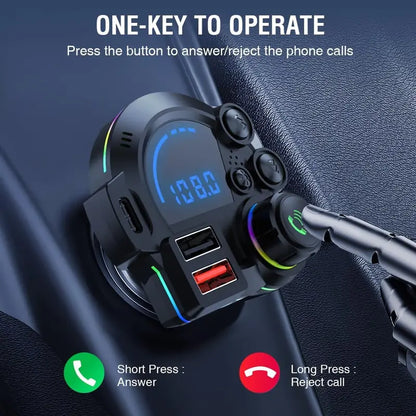 Bluetooth 5.3 Car Adapter with PD 36W & QC 3.0 Fast Charging