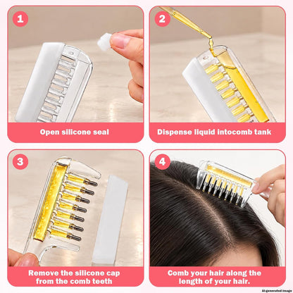 Scalp Oil Applicator Comb, Hair Oil Applicator with 7 Roller Ball Tips