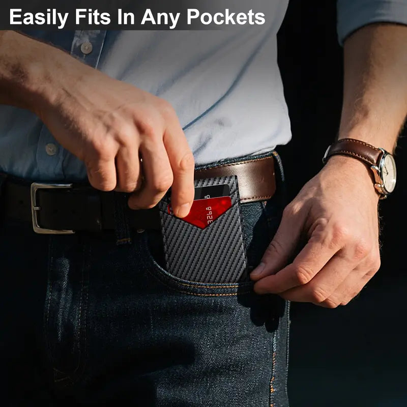 Ultra-Slim RFID Blocking Bifold Wallet with Pop-Up Quick Card Access