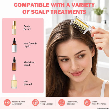 Scalp Oil Applicator Comb, Hair Oil Applicator with 7 Roller Ball Tips