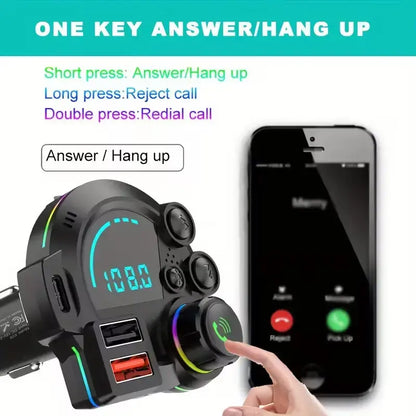 Bluetooth 5.3 Car Adapter with PD 36W & QC 3.0 Fast Charging