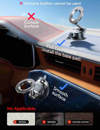 Ultra-Grip Vacuum Suction MagSafe Car Phone Mount