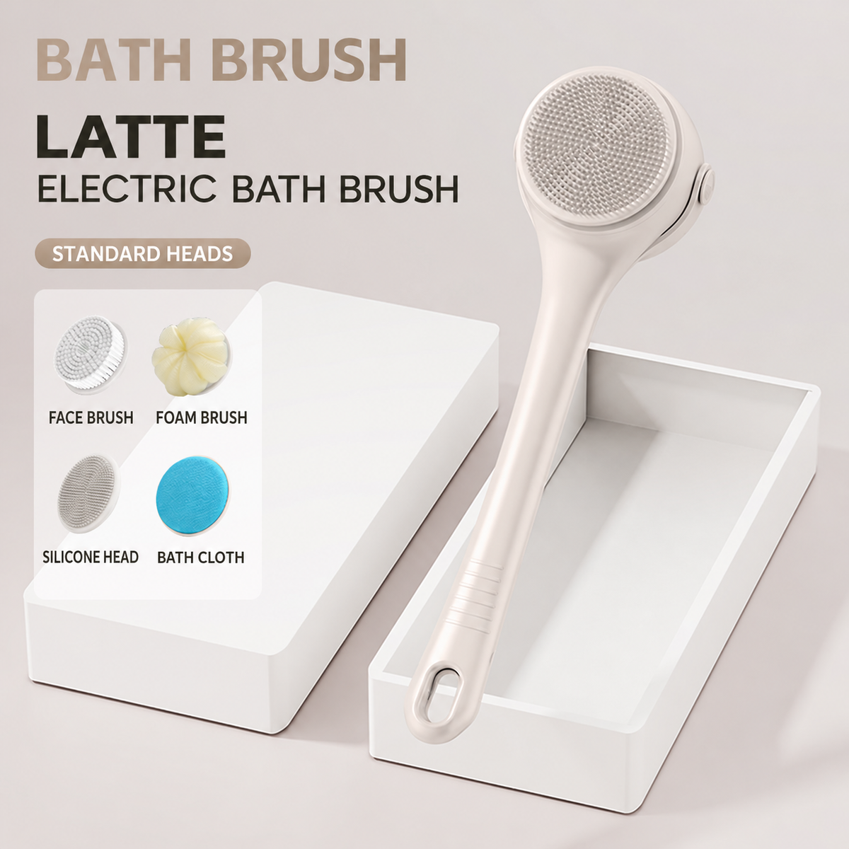Long-handled electric bath brush