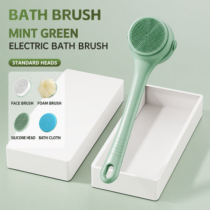 Long-handled electric bath brush