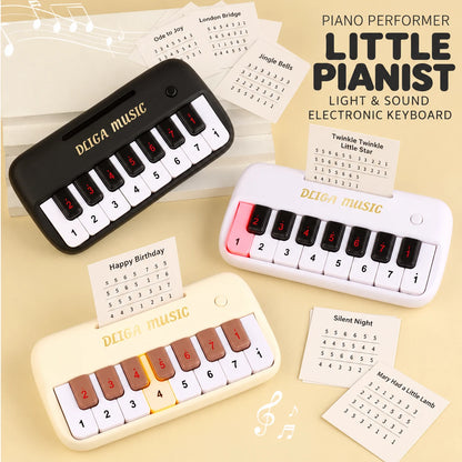 Pocket-sized light-up electronic piano keyboard