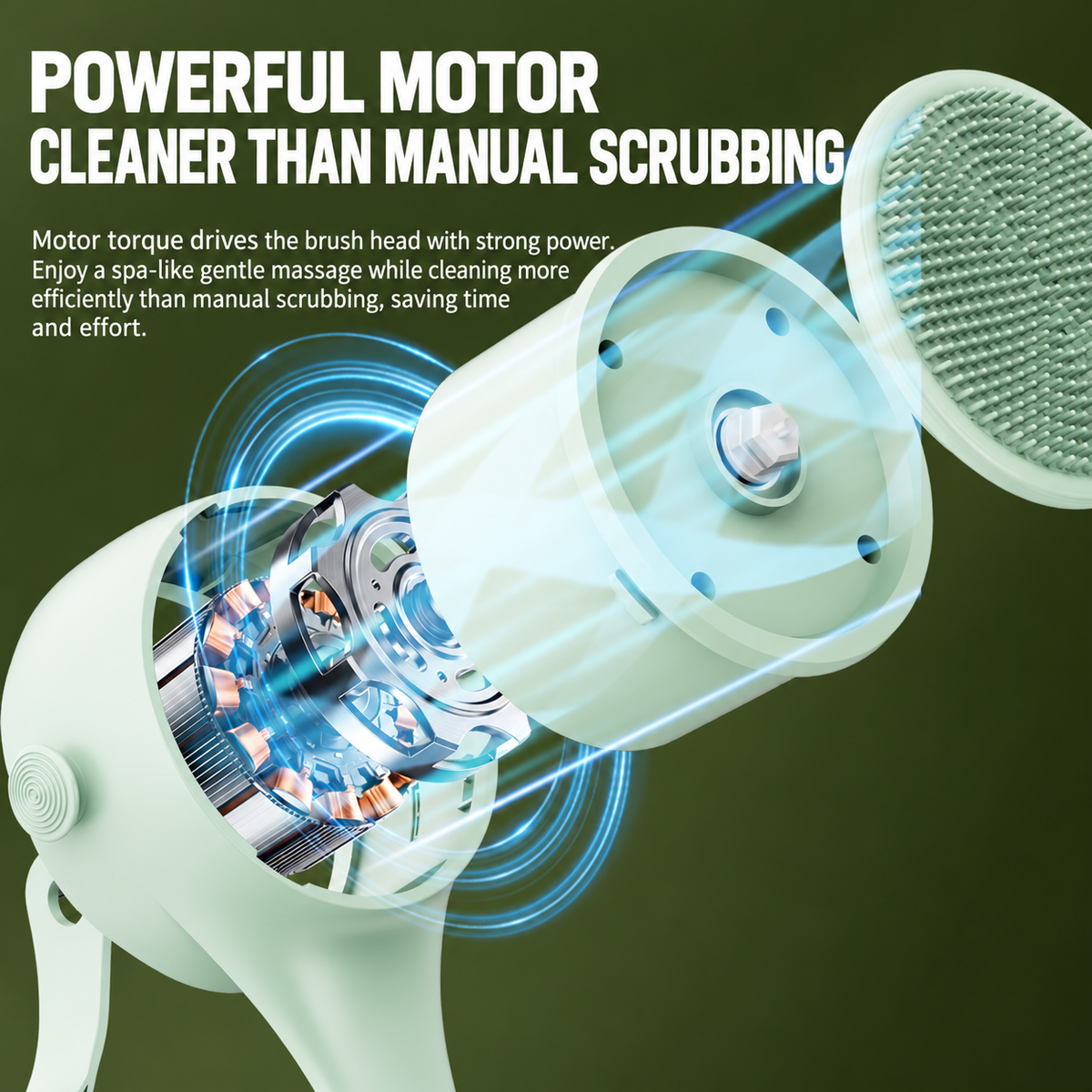 Long-handled electric bath brush