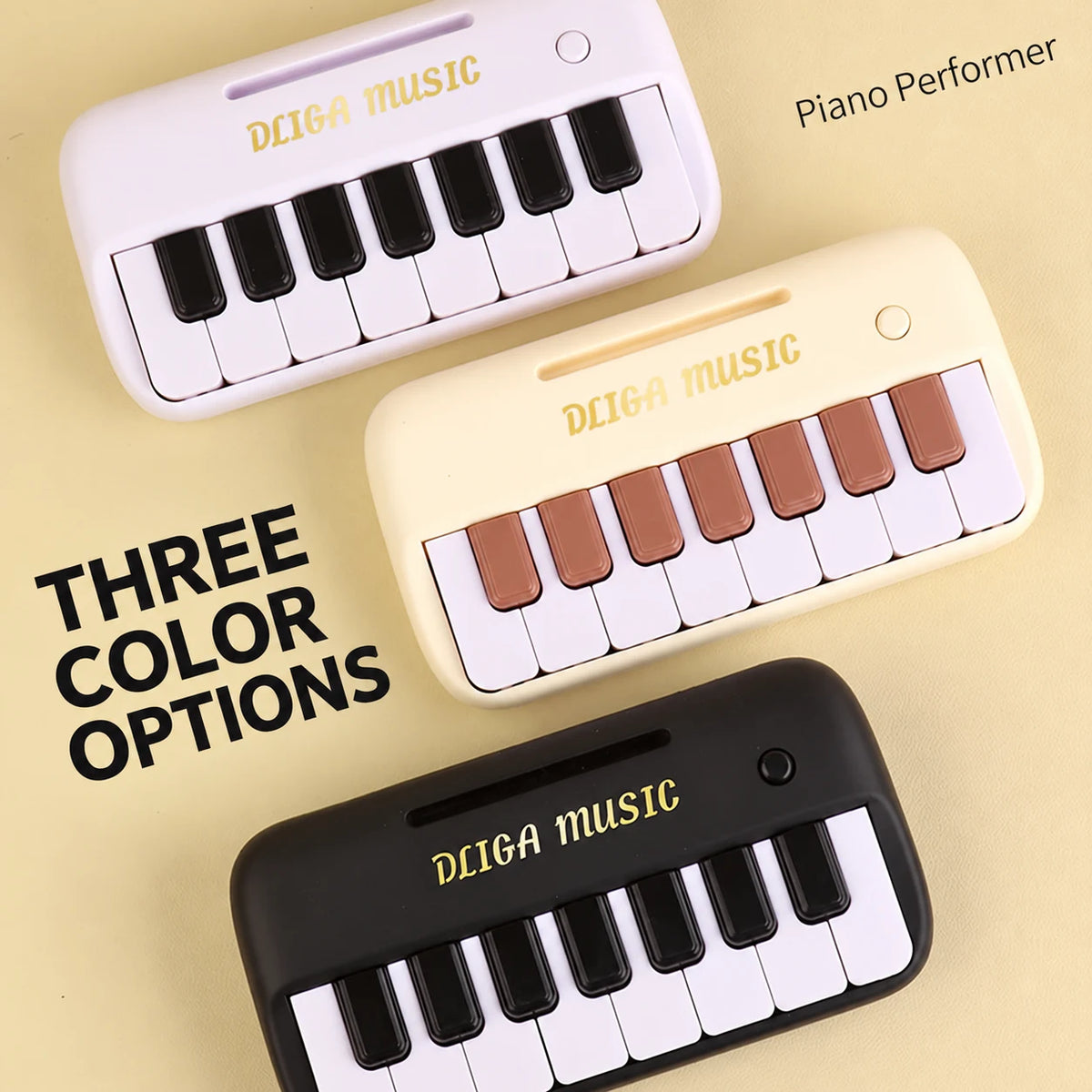 Pocket-sized light-up electronic piano keyboard