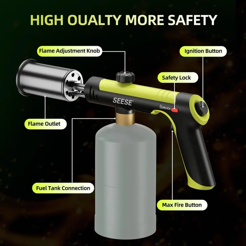 Ultra-Powerful Propane Torch Gun for Professional BBQ Searing & Outdoor Cooking